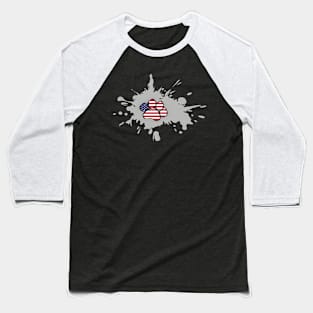 Independence Day Puppy Design Baseball T-Shirt